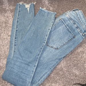 A&F-Mid Rise Super Skinny Ankle Jeans